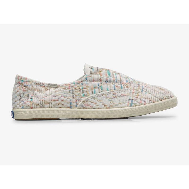 Keds Chillax Textil Natural Weave Halbschuhe Damen Weiß Mehrfarbig | 91305YIAG