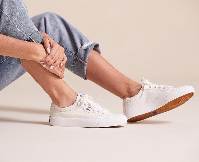 Keds Crew Kick Organic Canvas Canvas Damen Weiß | 83694MNOV