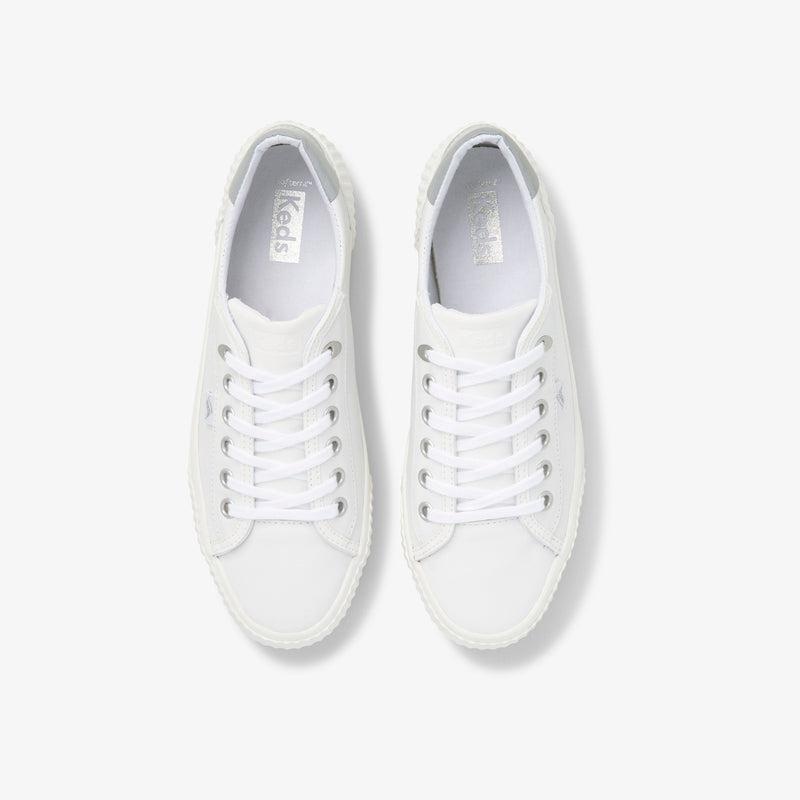 Keds Demi Trx Leather Sneakers Damen White/Silver | 90635NKLQ