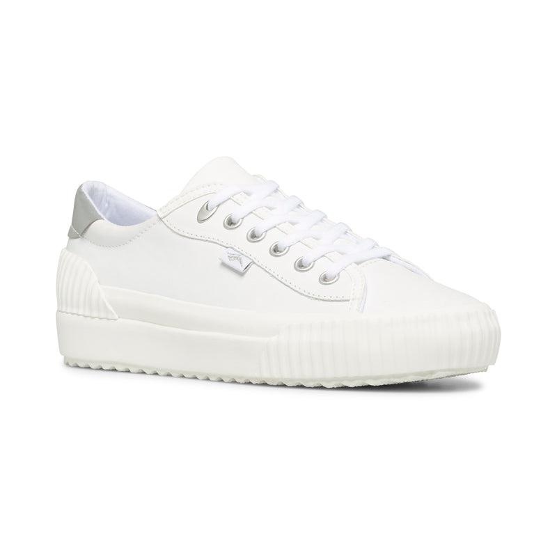 Keds Demi Trx Leather Sneakers Damen White/Silver | 90635NKLQ