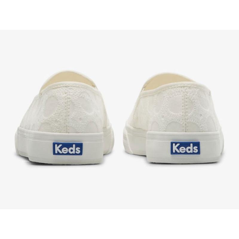 Keds Double Decker Circle Crochet Halbschuhe Damen Weiß | 45910POTH