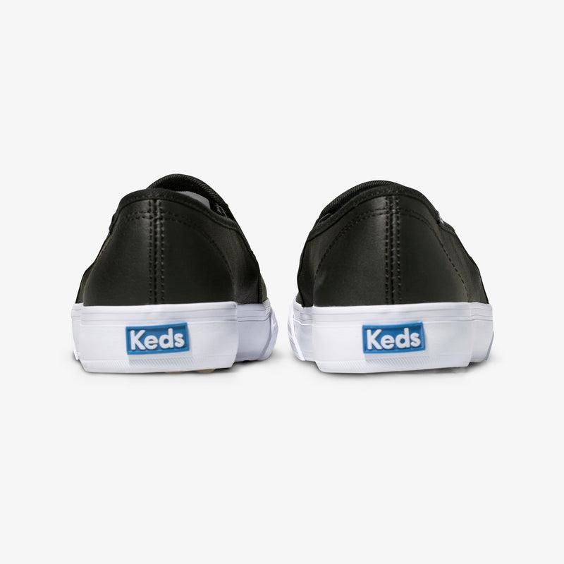 Keds Double Decker Leder Halbschuhe Damen Schwarz | 30854MSDX