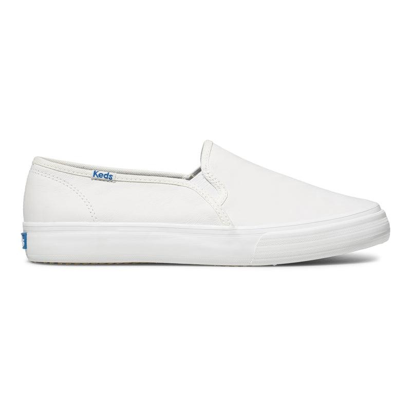 Keds Double Decker Leder Halbschuhe Damen Weiß | 95618WLFC