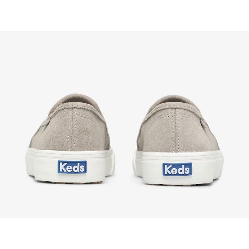 Keds Double Decker Perf Wildleder Halbschuhe Damen Grau | 96840LAFV