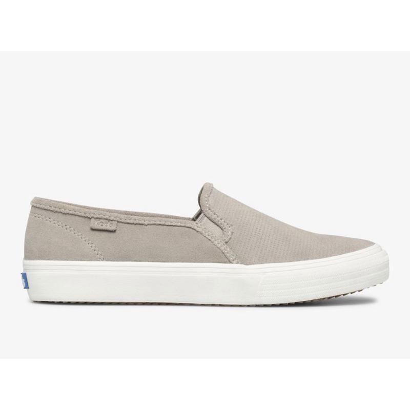 Keds Double Decker Perf Wildleder Halbschuhe Damen Grau | 96840LAFV