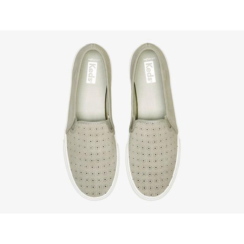 Keds Double Decker Perf Wildleder Halbschuhe Damen Grau | 48269OCTH