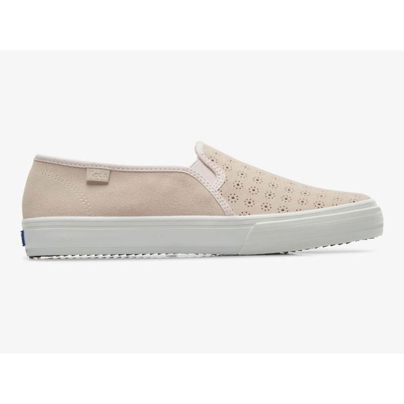 Keds Double Decker Perf Wildleder Halbschuhe Damen Hellrosa | 35108MFHI