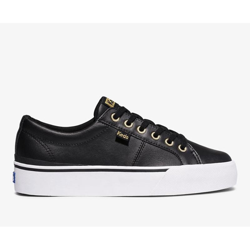 Keds Jump Kick Duo Leather Sneakers Damen Schwarz | 85123HNAO