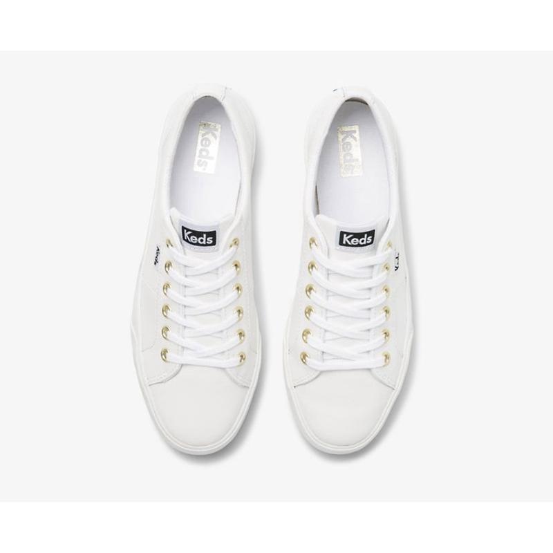 Keds Jump Kick Duo Leather Sneakers Damen Weiß | 85016USFE