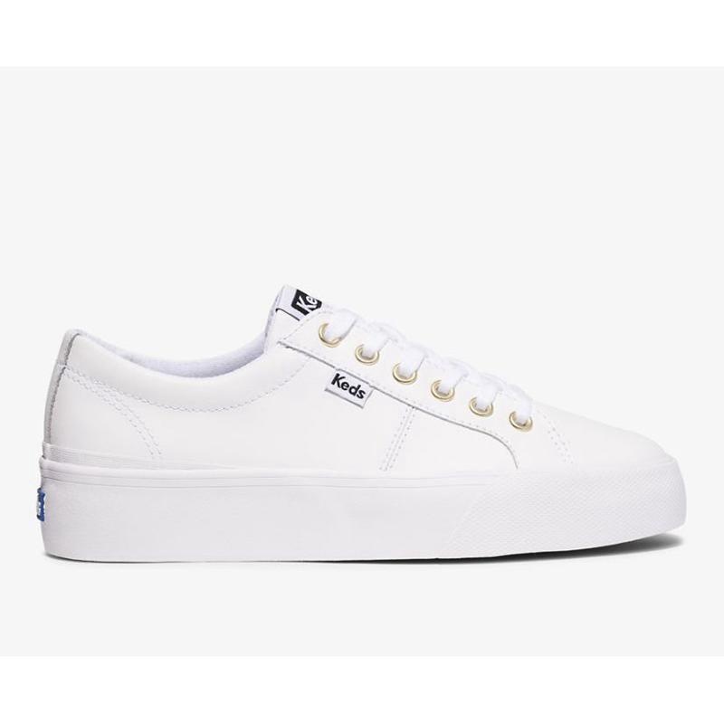 Keds Jump Kick Duo Leather Sneakers Damen Weiß | 85016USFE