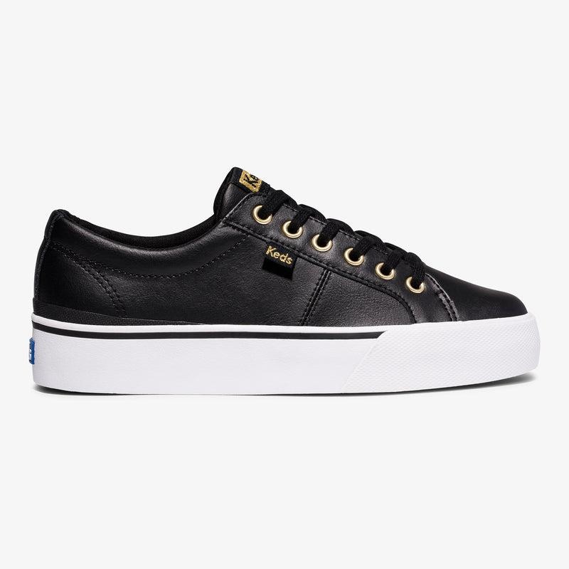 Keds Jump Kick Duo Leder Leather Sneakers Damen Schwarz | 69402PZOM