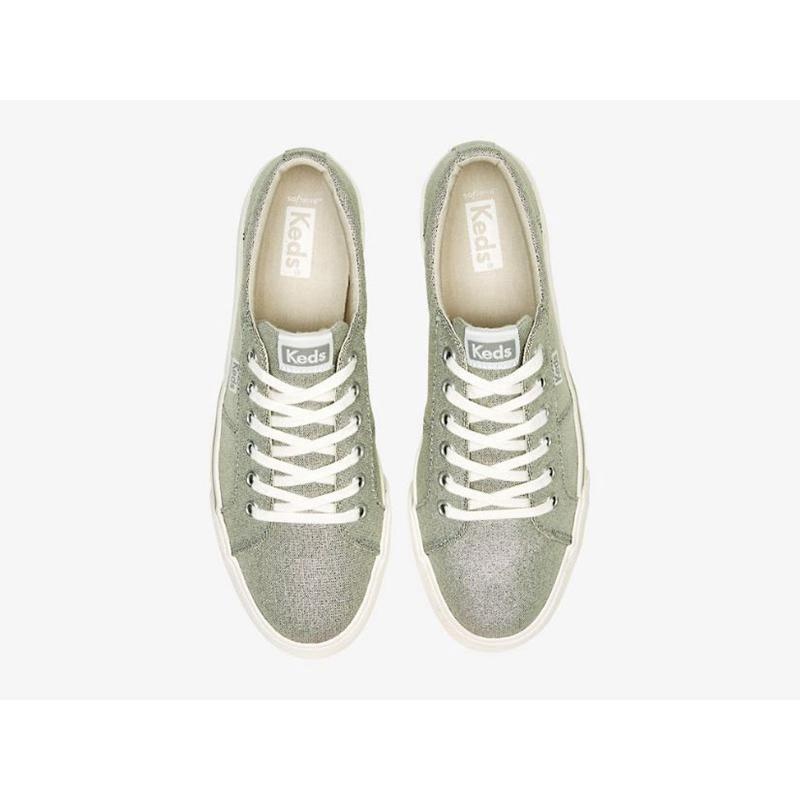 Keds Jump Kick Duo Textil Metallic Lace Ups Damen Silber | 05192XKFN