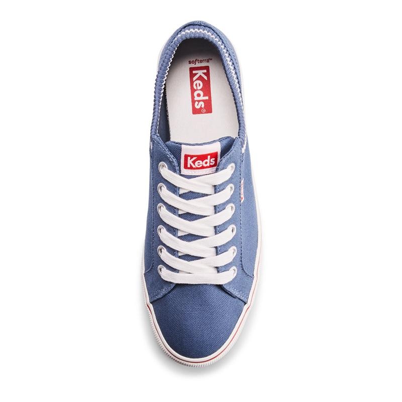 Keds Jump Kick Knit Collar Canvas Canvas Damen Navy/White | 75120JYQX