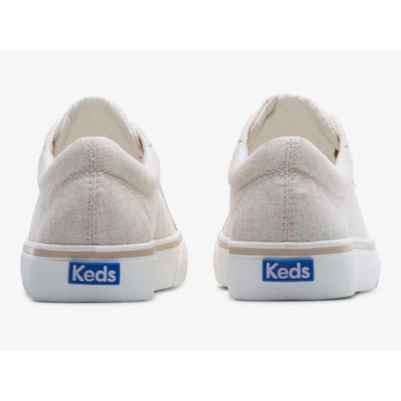 Keds Jump Kick Linen Fleck Lace Ups Damen Oatmeal Lightyellow | 60149ZAGT