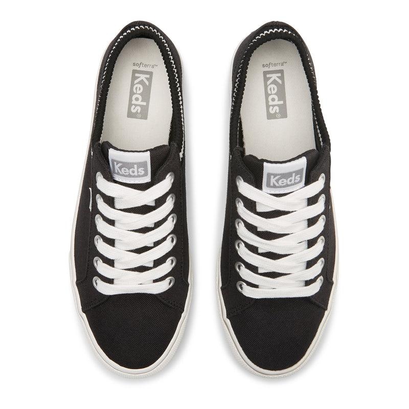 Keds Jump Kick Rib Knit Collar Canvas Canvas Damen Schwarz | 90642NXLS