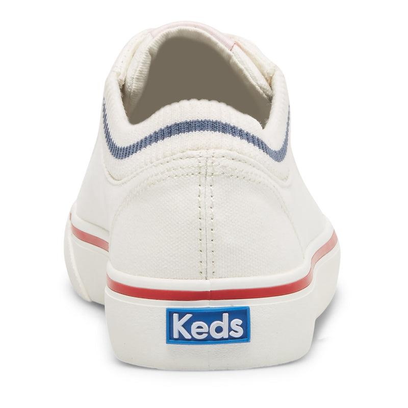 Keds Jump Kick Rib Knit Collar Canvas Canvas Damen White/Red | 57092BZPI