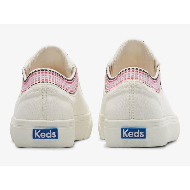 Keds Jump Kick Rib Knit Collar Squares Lace Ups Damen Weiß Mehrfarbig | 57892XGPZ