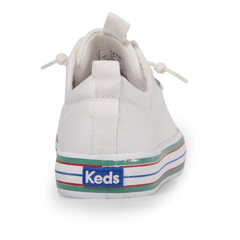 Keds Kickback Canvas Stripe Foxing Halbschuhe Damen Weiß | 16928DRZM