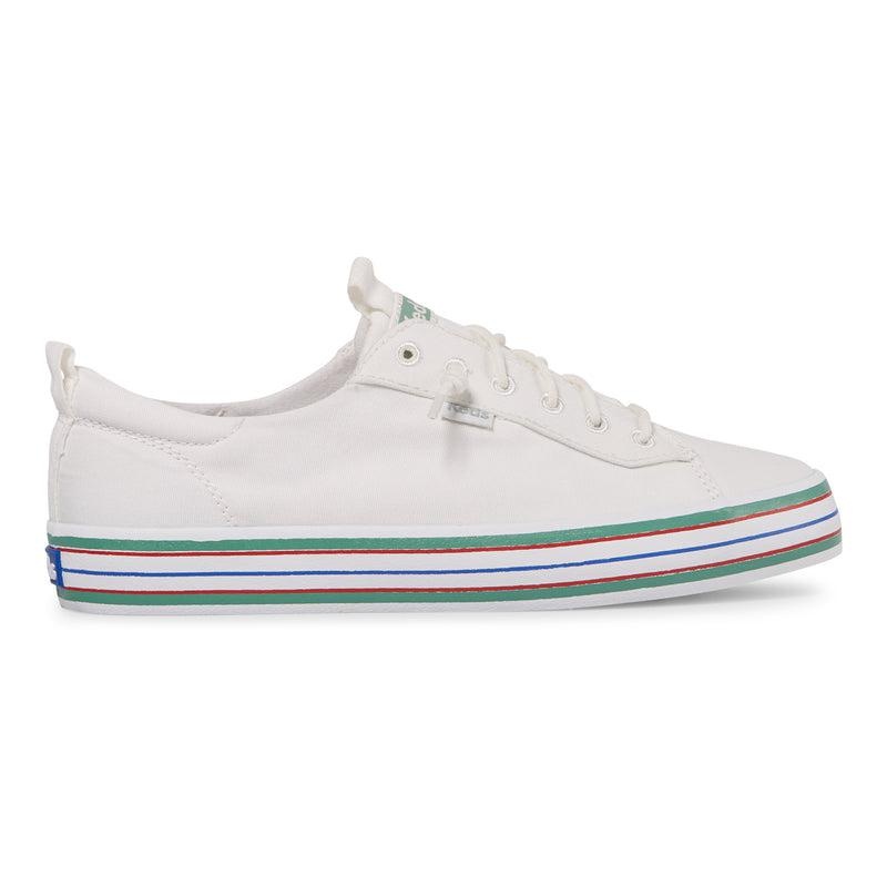 Keds Kickback Canvas Stripe Foxing Halbschuhe Damen Weiß | 16928DRZM