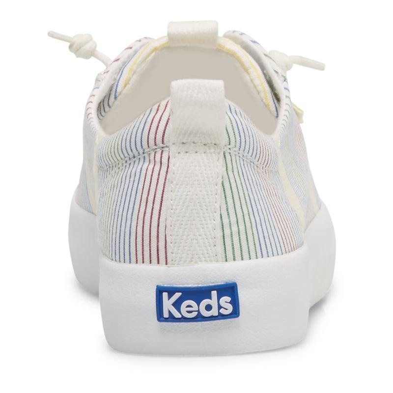 Keds Kickback Canvas Surf Stripe Canvas Damen White/Multicolor | 63072VGAI