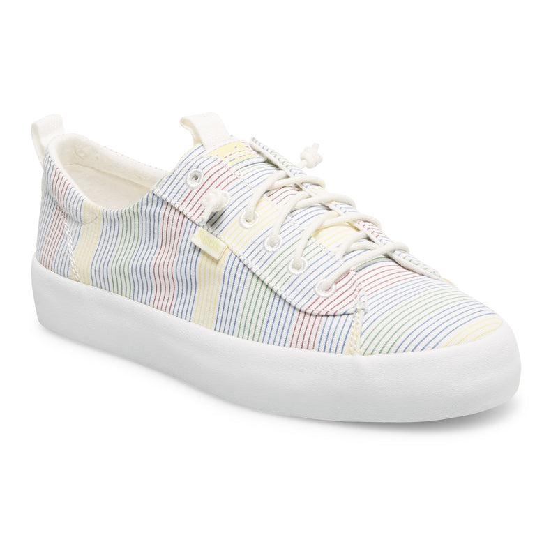 Keds Kickback Canvas Surf Stripe Halbschuhe Damen White/Multicolor | 05942MQVK