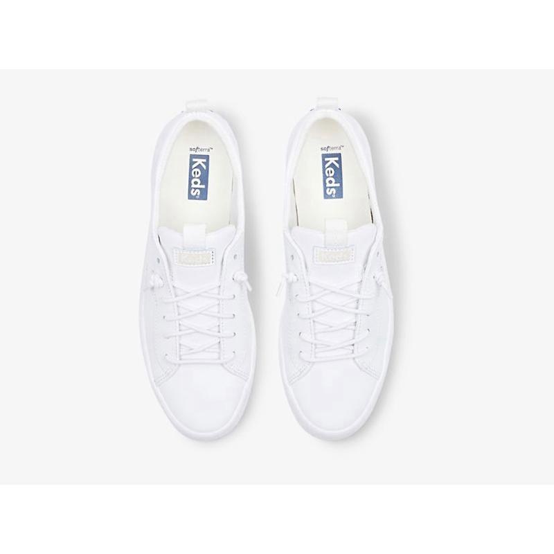 Keds Kickback Leder Halbschuhe Damen Weiß | 13546LWPK