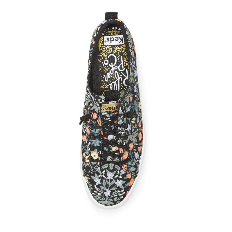 Keds Kickback Rifle Paper Co. Lottie Canvas Damen Schwarz | 29183UGIQ