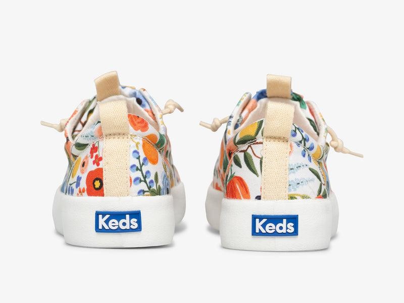 Keds Kickback Rifle Paper Co Garden Party Prints Damen White/Multicolor | 73586WCVJ