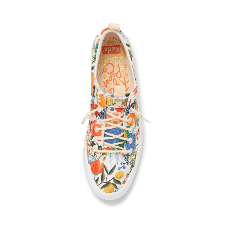 Keds Kickback Rifle Paper Co Garden Party Prints Damen White/Multicolor | 73586WCVJ