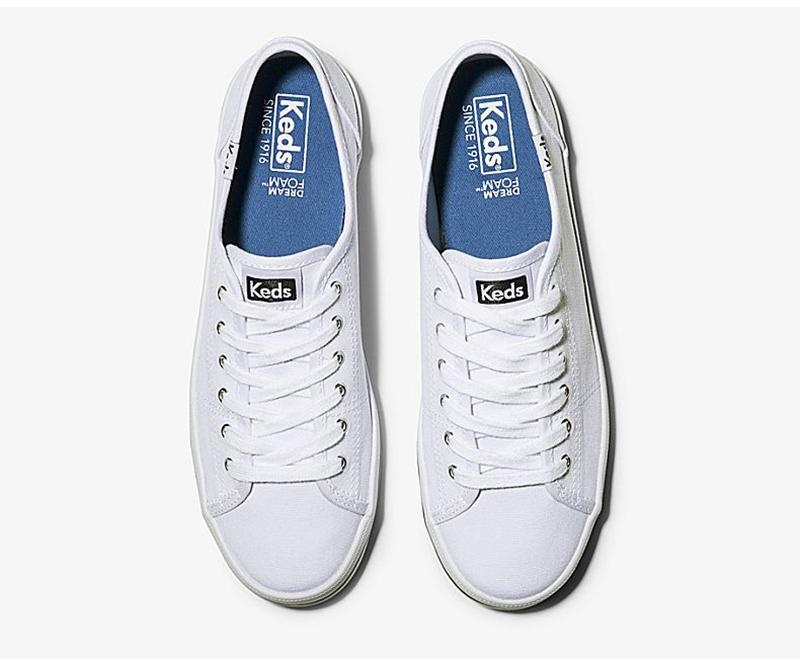 Keds Kickstart Canvas Canvas Damen Weiß | 75428TVUY