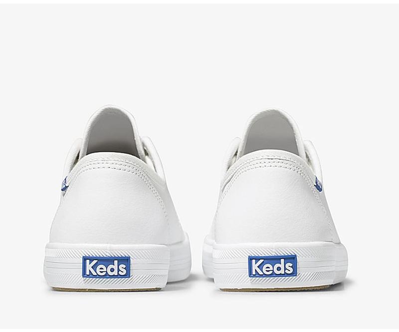 Keds Kickstart Leder Leather Sneakers Damen Weiß | 38125OIGL