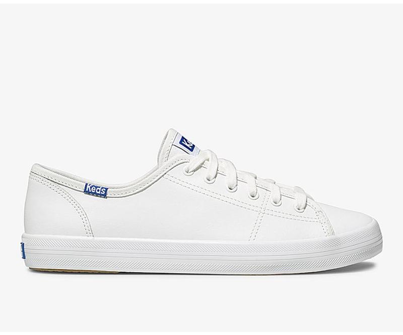 Keds Kickstart Leder Leather Sneakers Damen Weiß | 38125OIGL