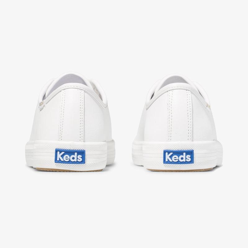 Keds Kickstart Leder Leather Sneakers Damen White/Gold | 26471TVMG