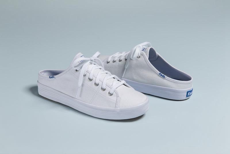 Keds Kickstart Mule Canvas Canvas Damen Weiß | 20653JLDW