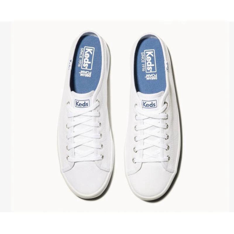 Keds Kickstart Mule Canvas Halbschuhe Damen Weiß | 18295FXKQ