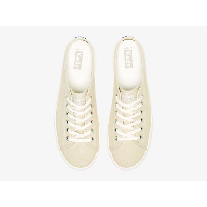 Keds Kickstart Mule Canvas Halbschuhe Damen Oatmeal Lightyellow | 59386WGPZ