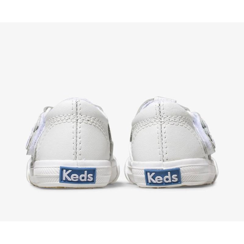 Keds Little Kid's Daphne T-Riemen Leder Sneaker Kinder Weiß | 26145XPOW