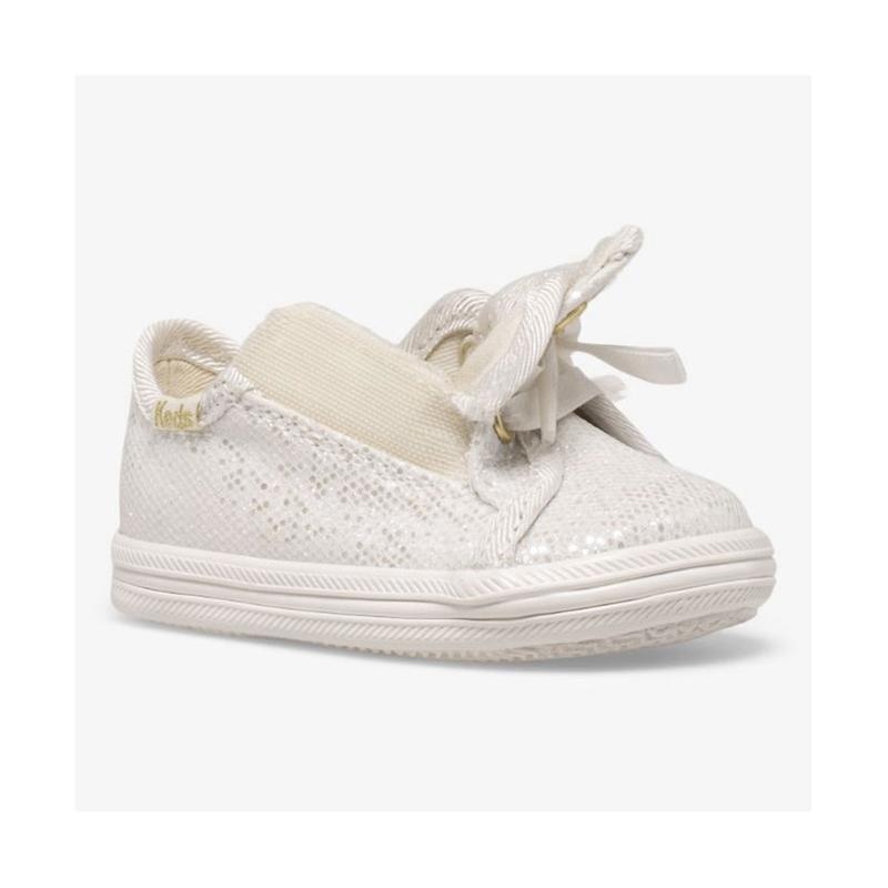 Keds Little Kid's Kickstart Crib Celebrations Sneaker Kinder Ivory Sparkle Lightyellow | 32795CSAM