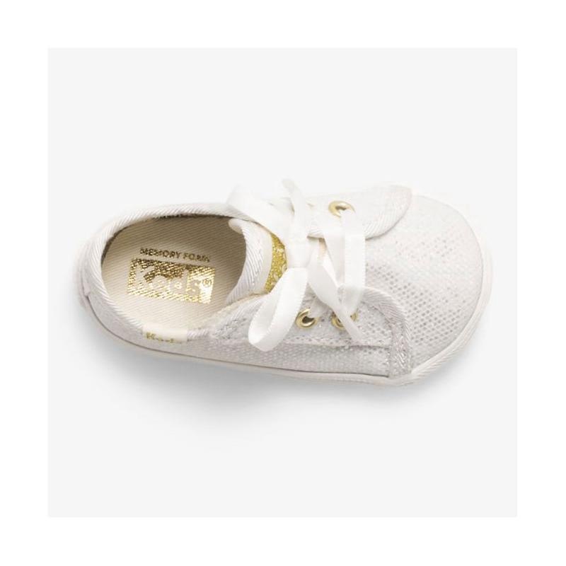 Keds Little Kid's Kickstart Crib Celebrations Sneaker Kinder Ivory Sparkle Lightyellow | 32795CSAM