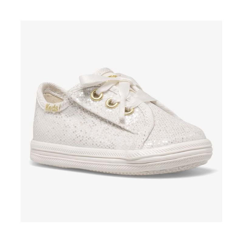 Keds Little Kid's Kickstart Crib Celebrations Sneaker Kinder Ivory Sparkle Lightyellow | 32795CSAM