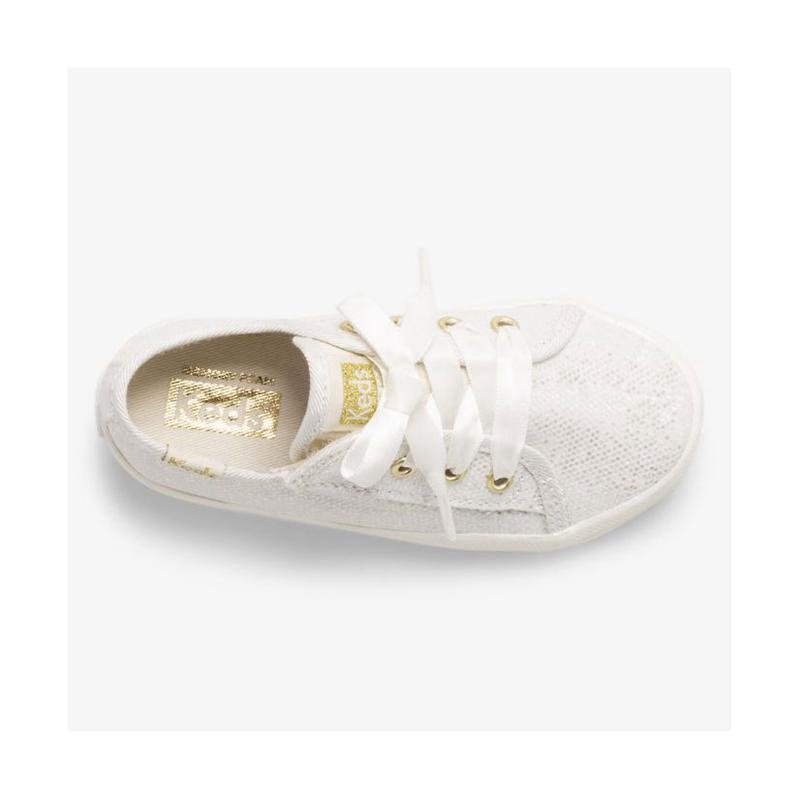 Keds Little Kid's Kickstart Jr Celebrations Sneaker Kinder Ivory Sparkle Lightyellow | 57342GMSW