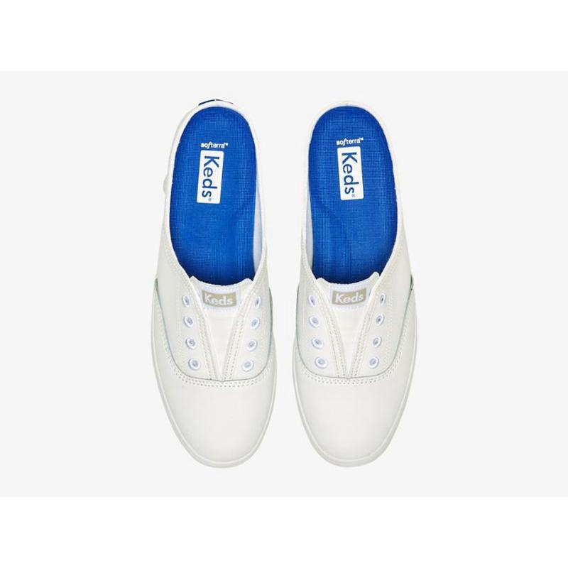 Keds Moxie Mule Leder Halbschuhe Damen Weiß | 81273DBLI