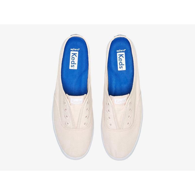 Keds Moxie Washed Twill Slip On Mules Damen Hellrosa | 06581GPSM