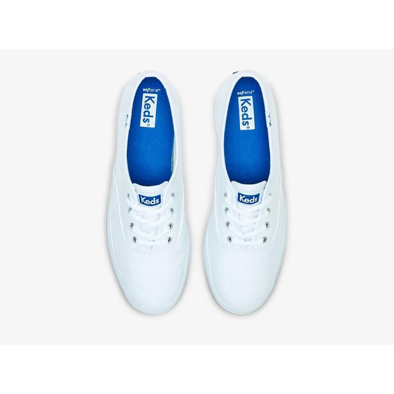 Keds The Plattform Canvas Lace Ups Damen Weiß | 36450CPWI