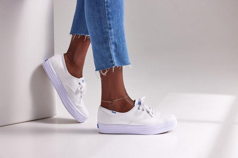 Keds The Plattform Canvas Platform Sneakers Damen Weiß | 36719FWRO