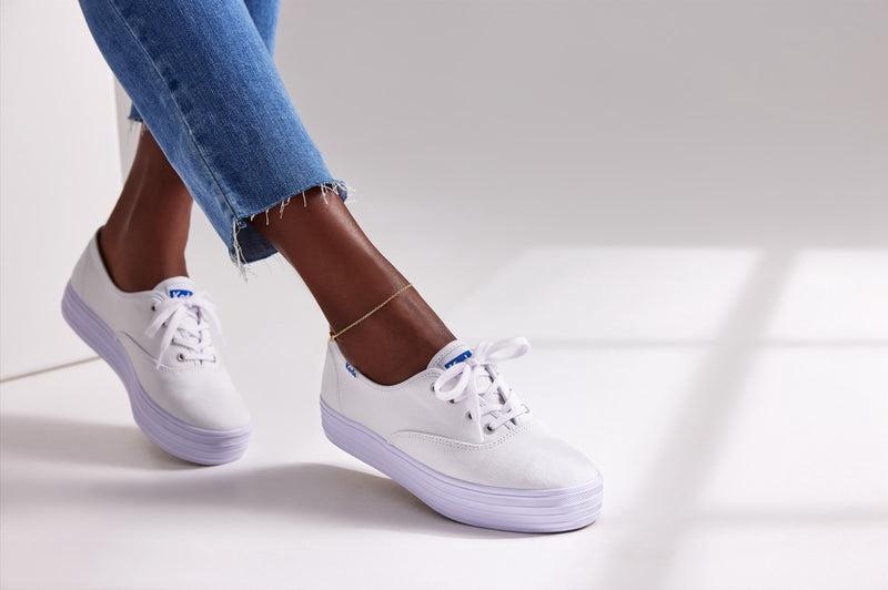 Keds The Plattform Canvas Platform Sneakers Damen Weiß | 36719FWRO