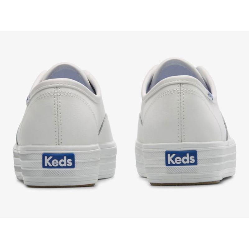 Keds The Plattform Leder Lace Ups Damen Weiß | 50819CXOD