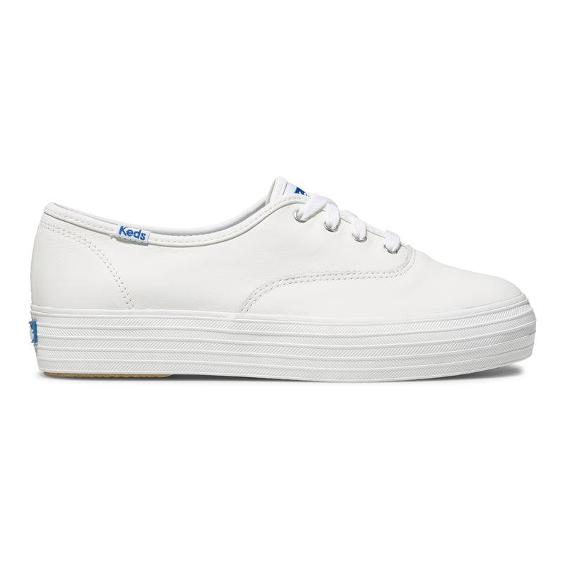 Keds Triple CVO Leder Leather Sneakers Damen Weiß | 32870XIGS