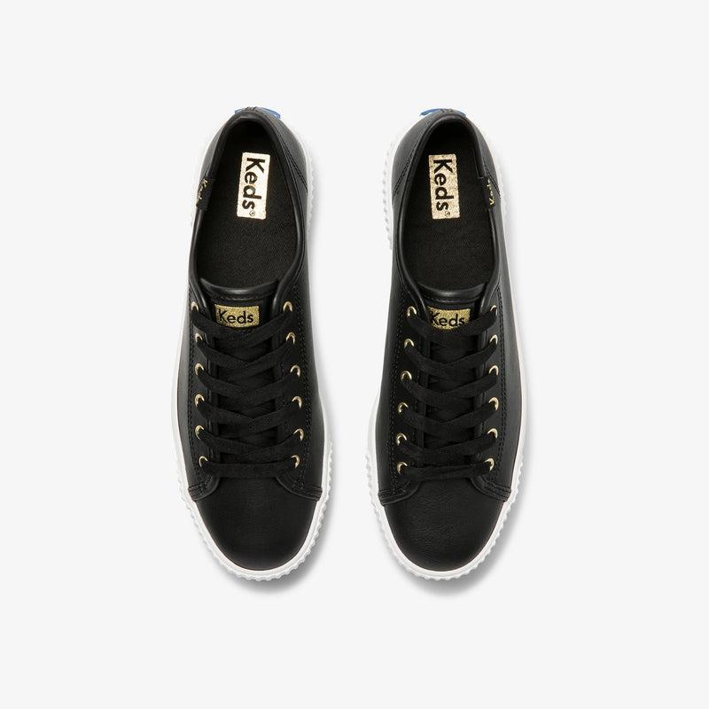 Keds Triple Kick AMP Leder Leather Sneakers Damen Schwarz | 06215AMDJ