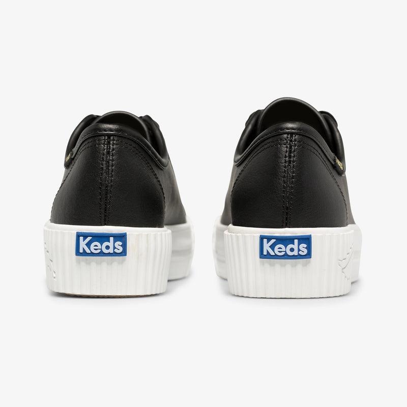 Keds Triple Kick AMP Leder Leather Sneakers Damen Schwarz | 06215AMDJ